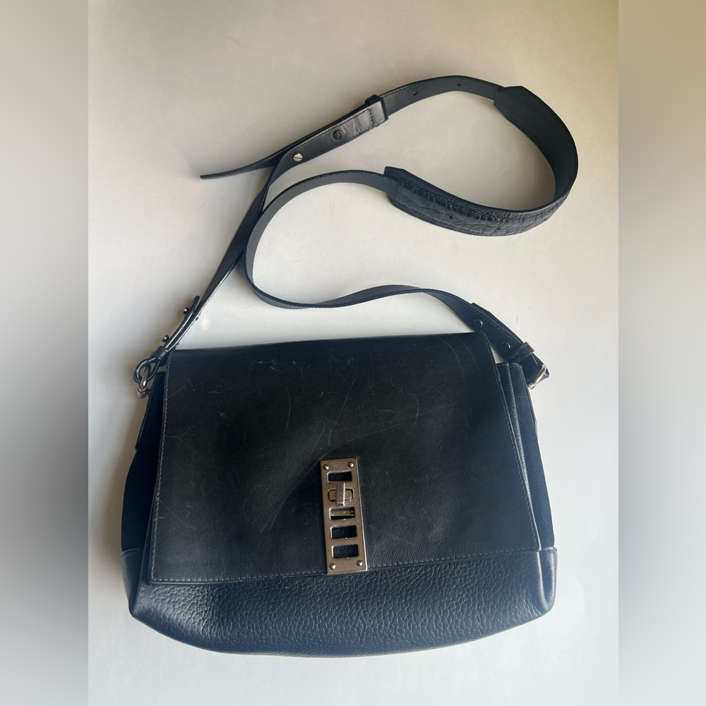 Proenza Schouler Black Leather Elliot Crossbody Bag Purse - Picture 3 of 10